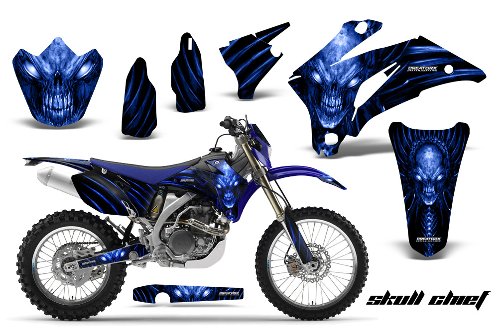 Yamaha WR 250-450 07-10 Graphics Kit Skull Chief Blue NP